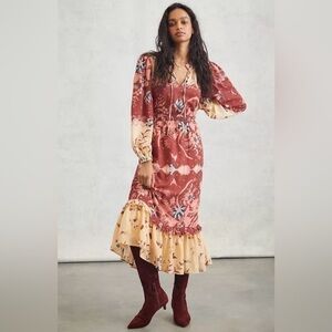 Anthropologie Othilia Carmela Long Sleeve Maxi Dress, size small.